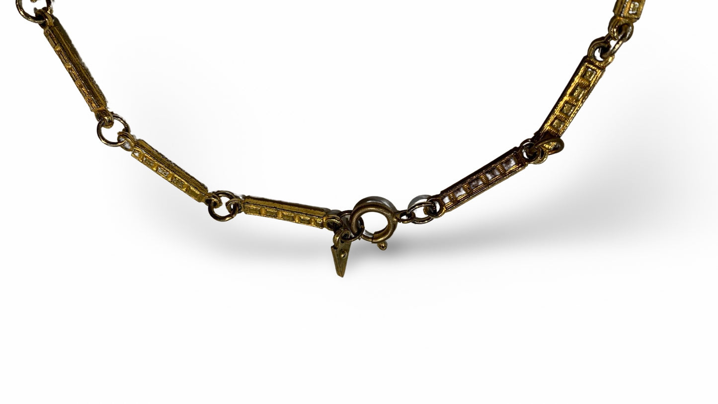 Collier plastron doré et turquoise - blissparis