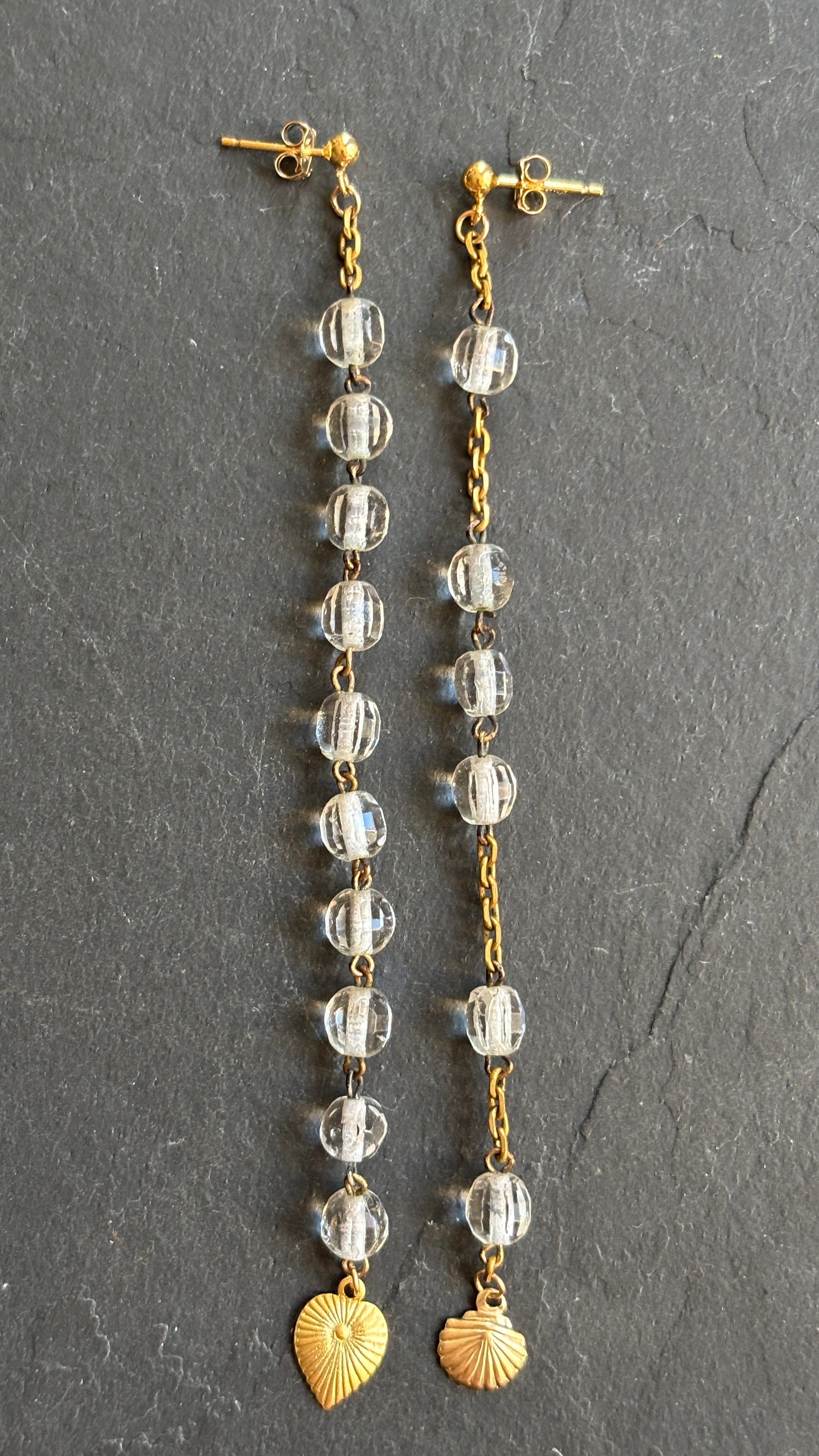 Pendants en perles de verre et cœurs - blissparis