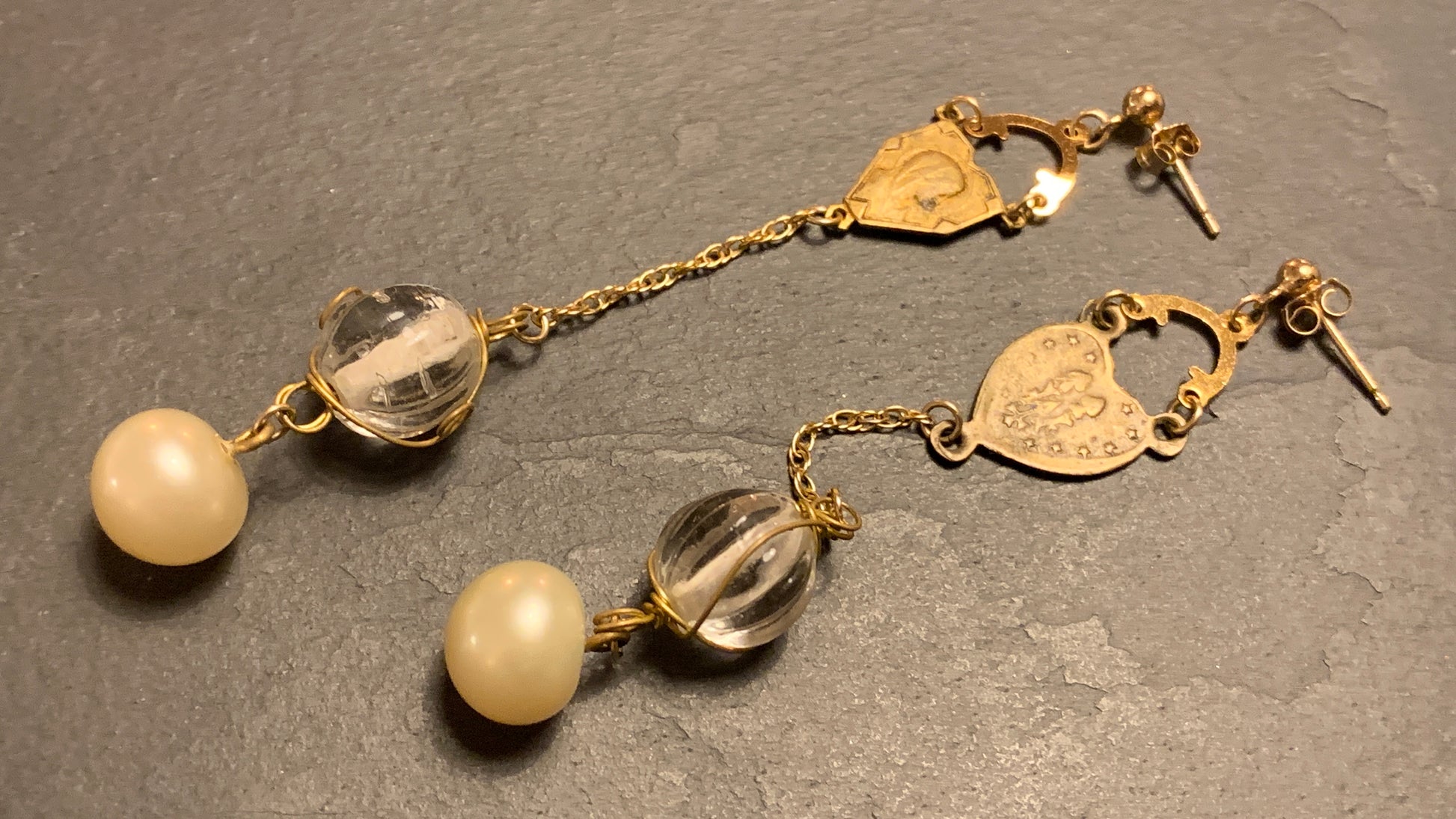 Pendants cœurs de chapelet et perles - blissparis