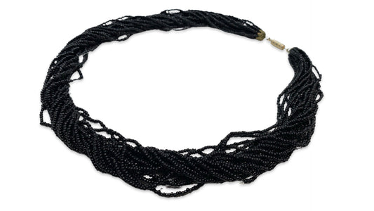 Collier torsadé noir - blissparis