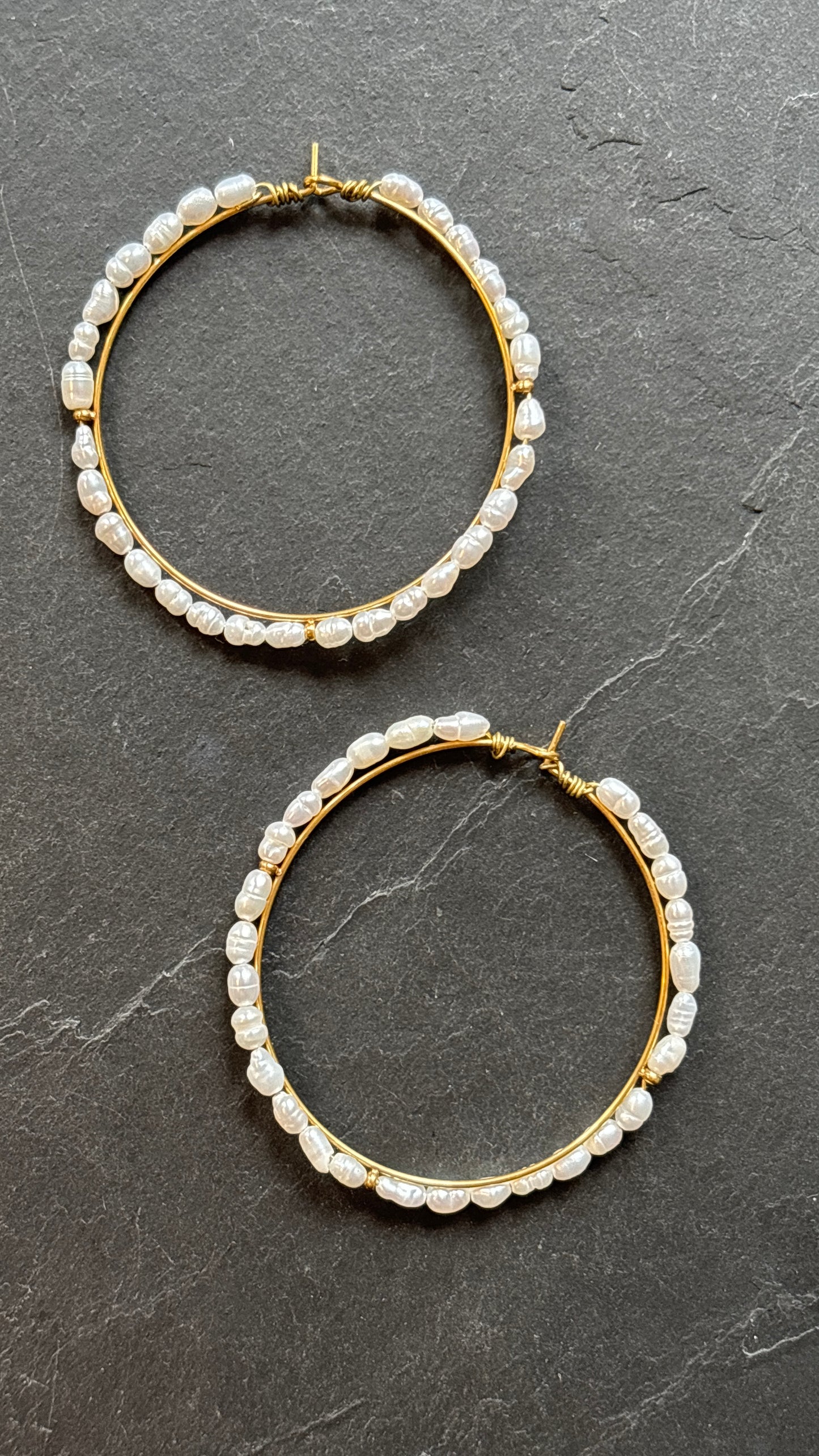 Larges créoles et perles - blissparis