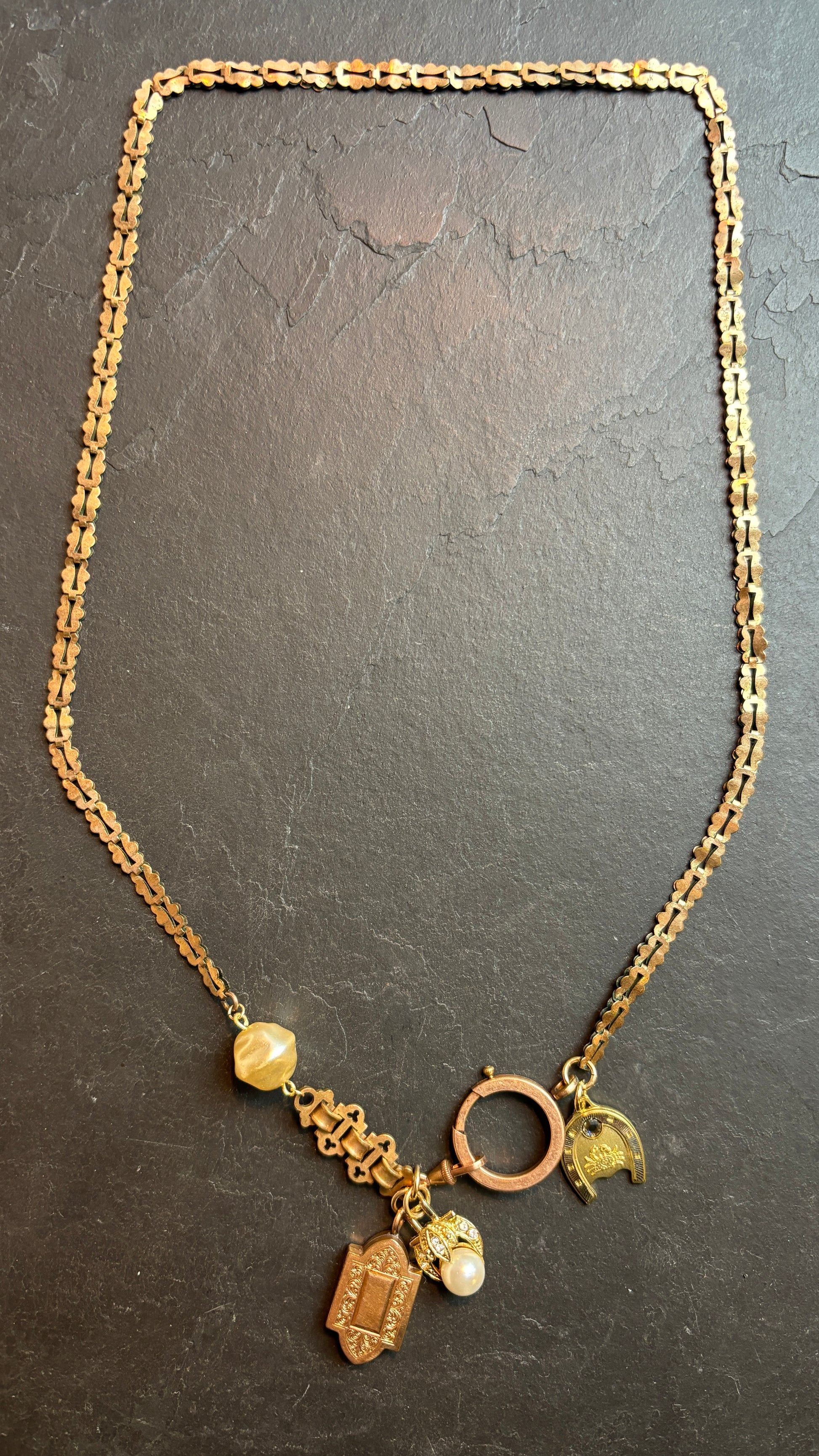 CANCER . Collier chaîne de montre et perles - blissparis