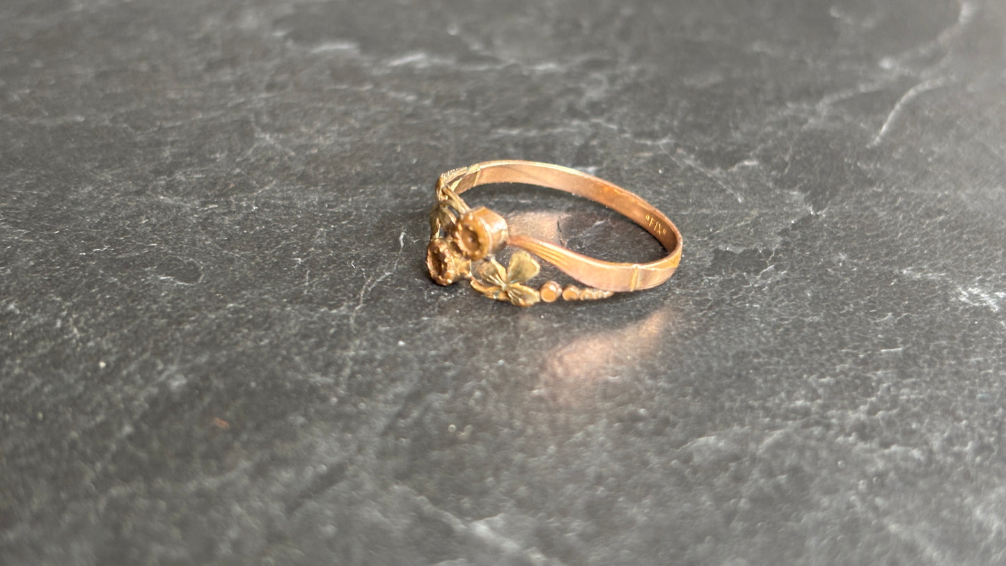 Fine bague Art Nouveau plaquée or