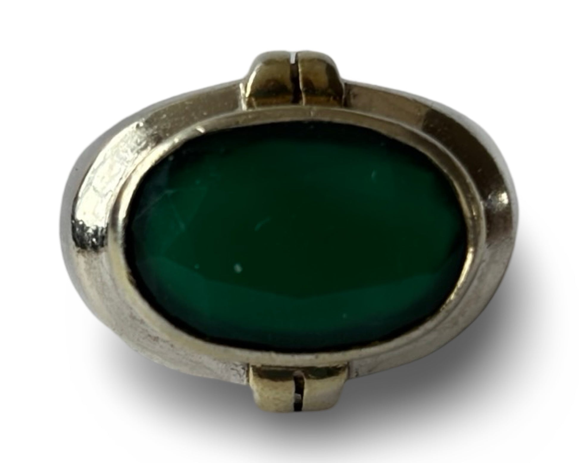 Bague argent et cabochon vert - blissparis