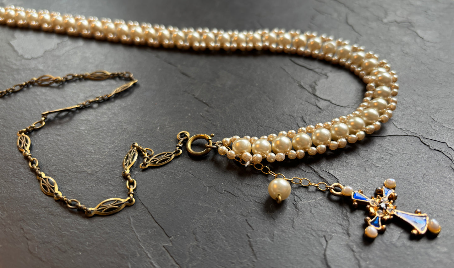 Sautoir de perles et chaîne filigrane - blissparis