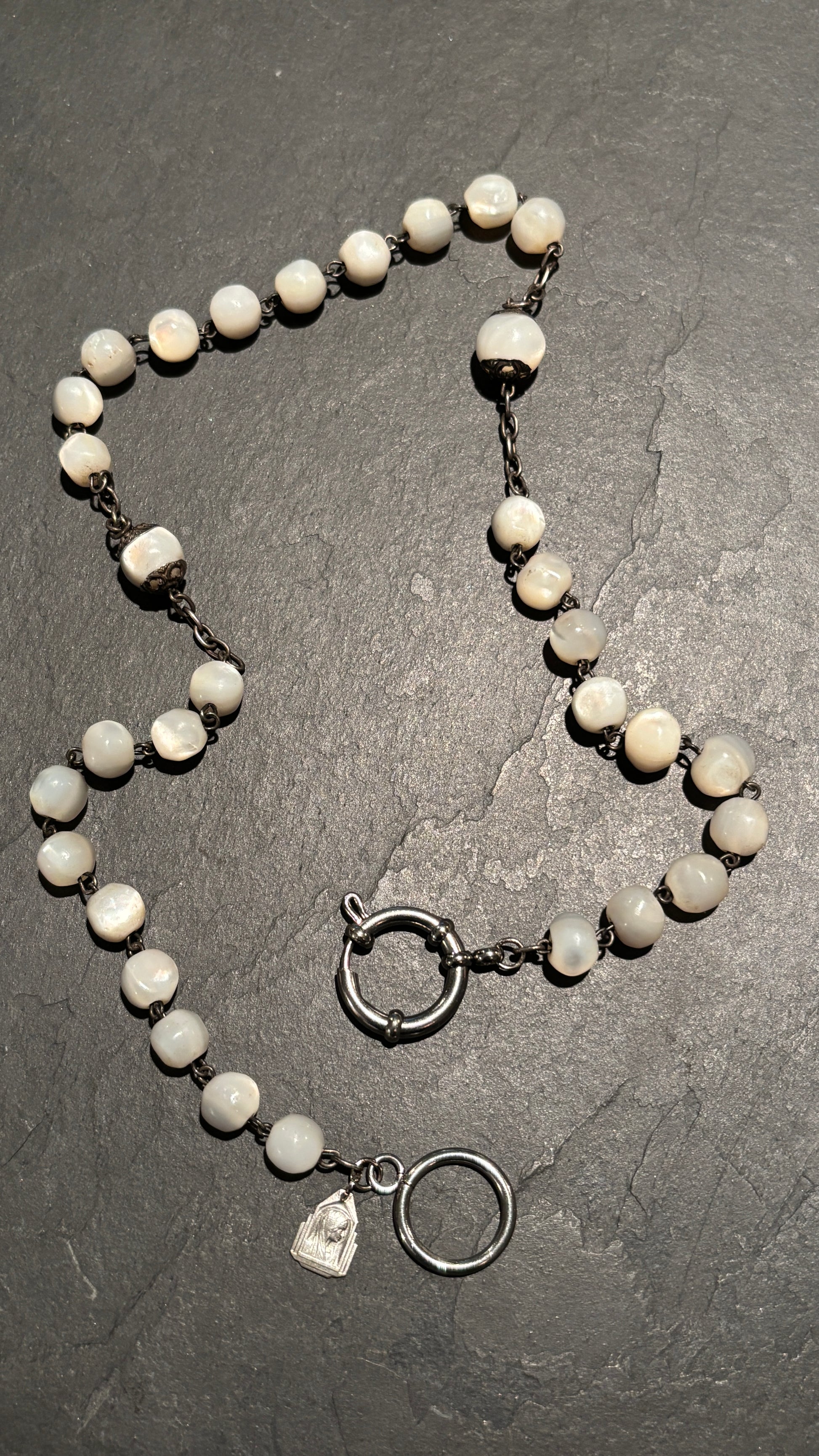 Collier chapelet de nacre ancien - blissparis
