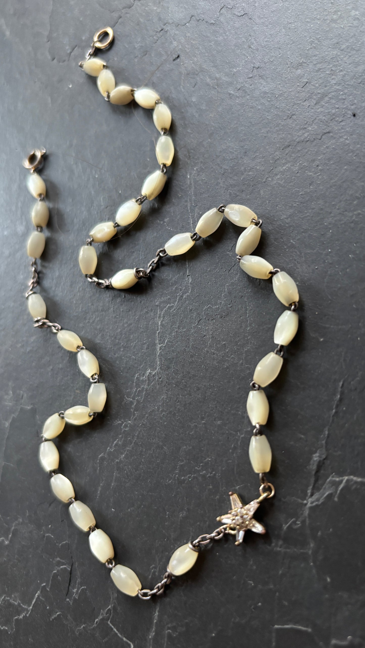 Collier chapelet de nacre et étoile en strass - blissparis