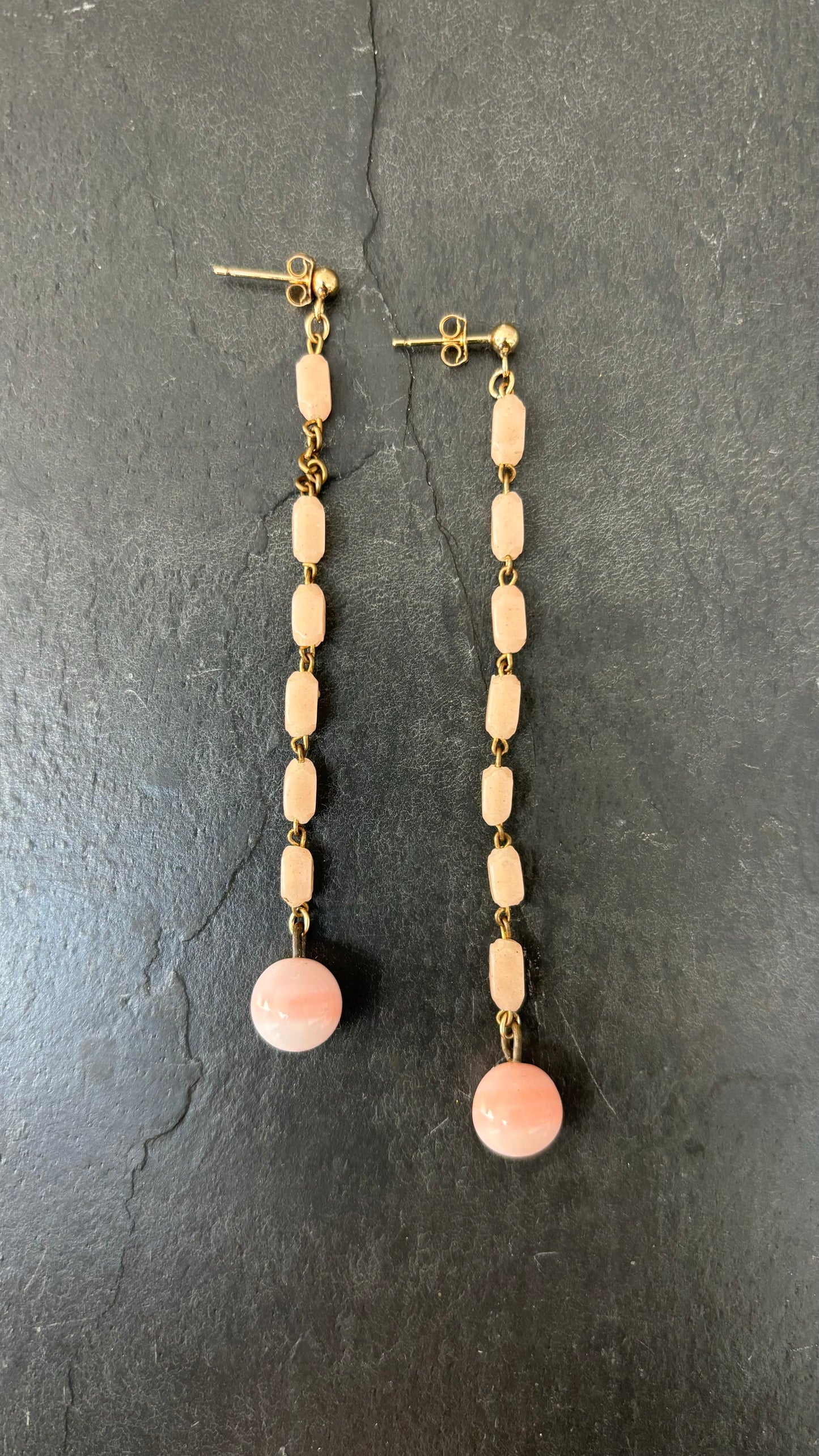 Pendants d’oreille en chapelet et perle en pâte de verre - blissparis