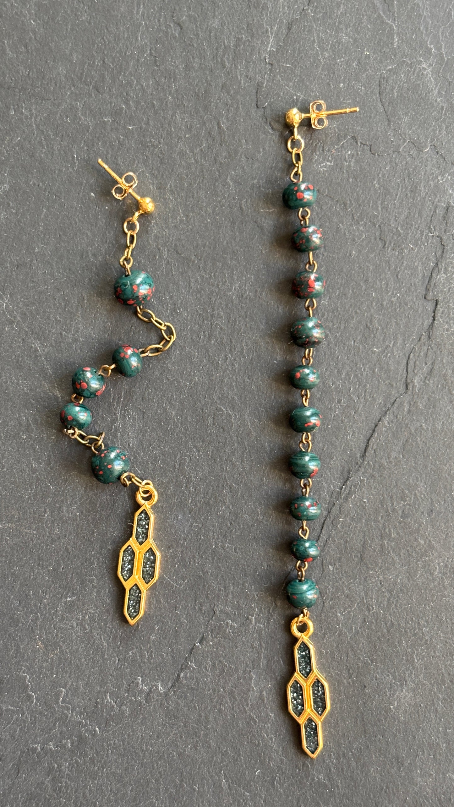 Pendants en perles de chapelet de Calcédoine - blissparis