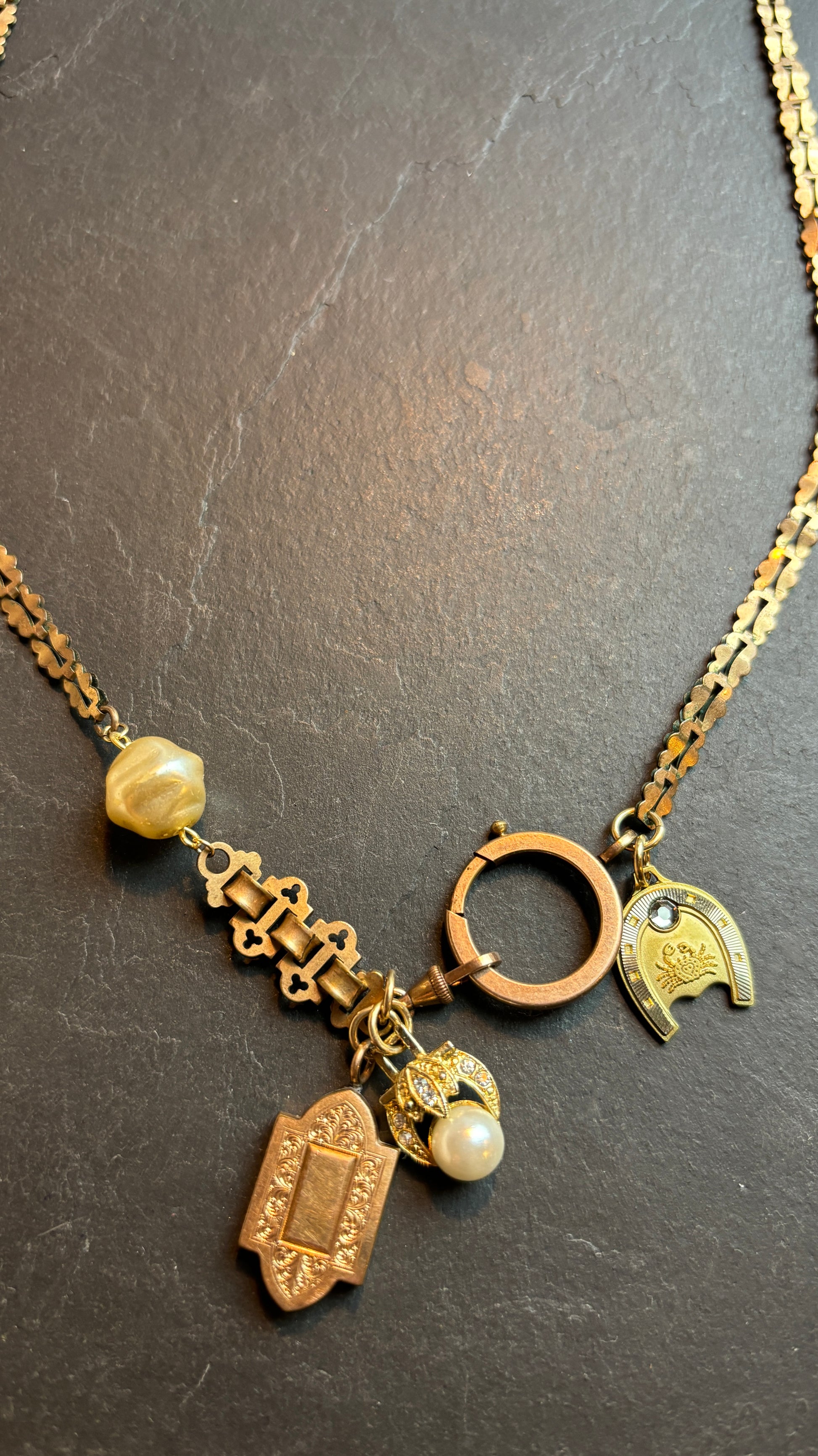 CANCER . Collier chaîne de montre et perles - blissparis