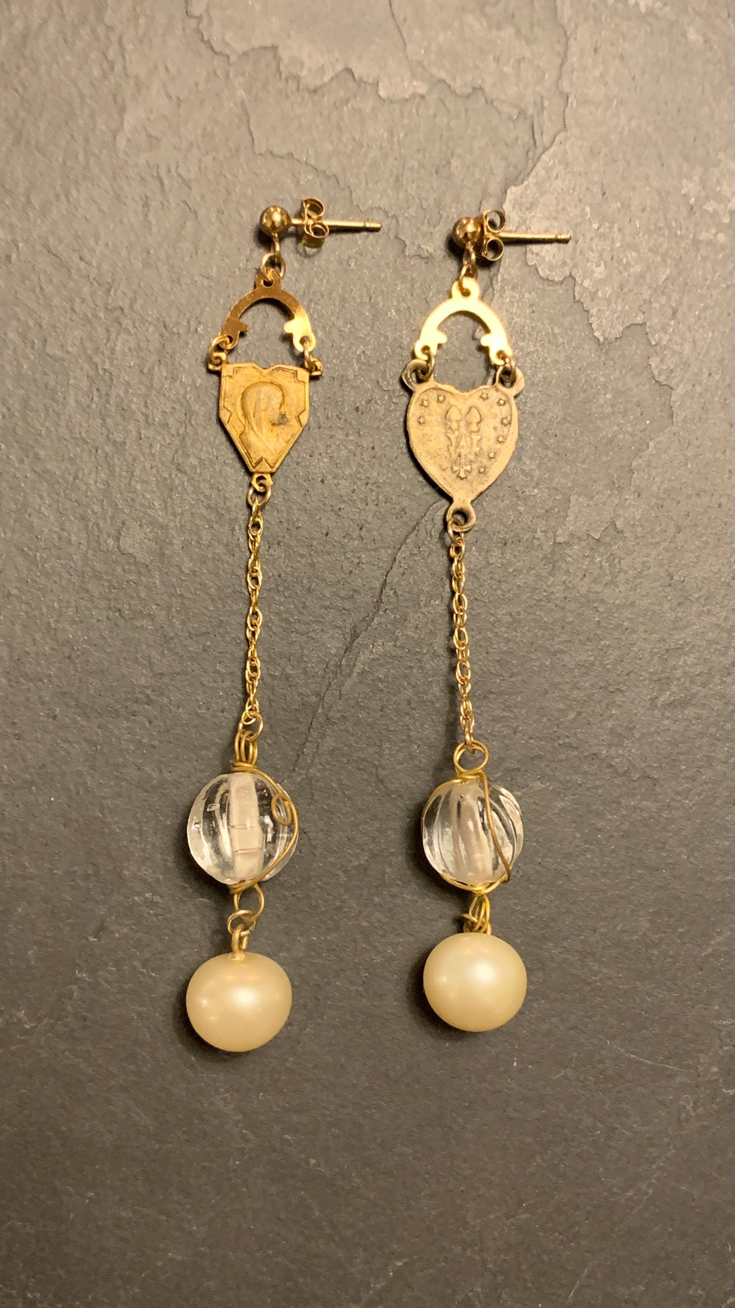 Pendants cœurs de chapelet et perles - blissparis