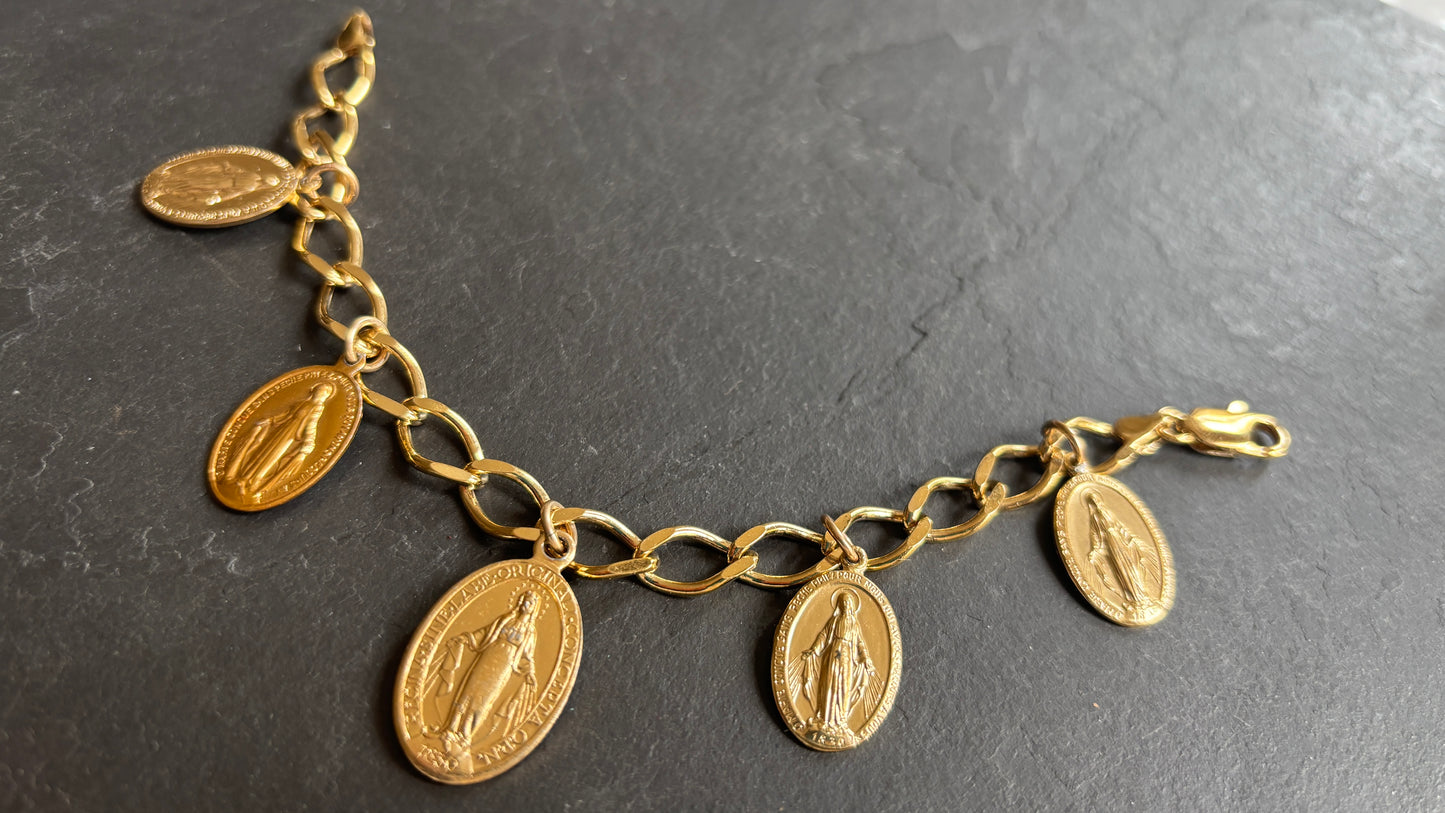 Bracelet plaqué or et Médailles Miraculeuses - blissparis
