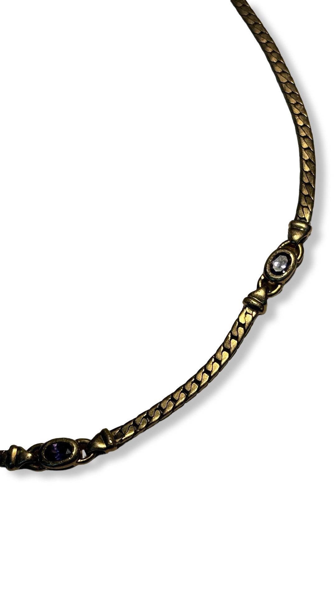 Collier Vintage chaîne et strass - blissparis