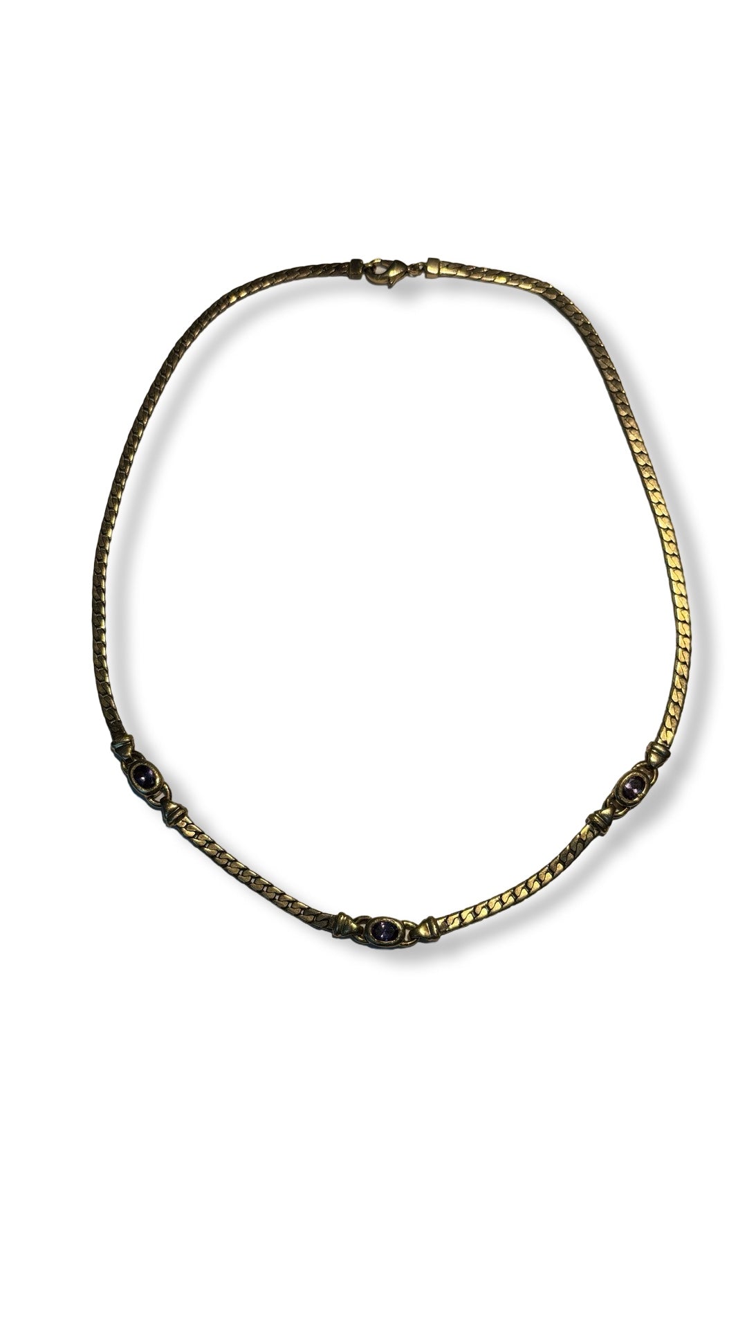 Collier Vintage chaîne et strass - blissparis