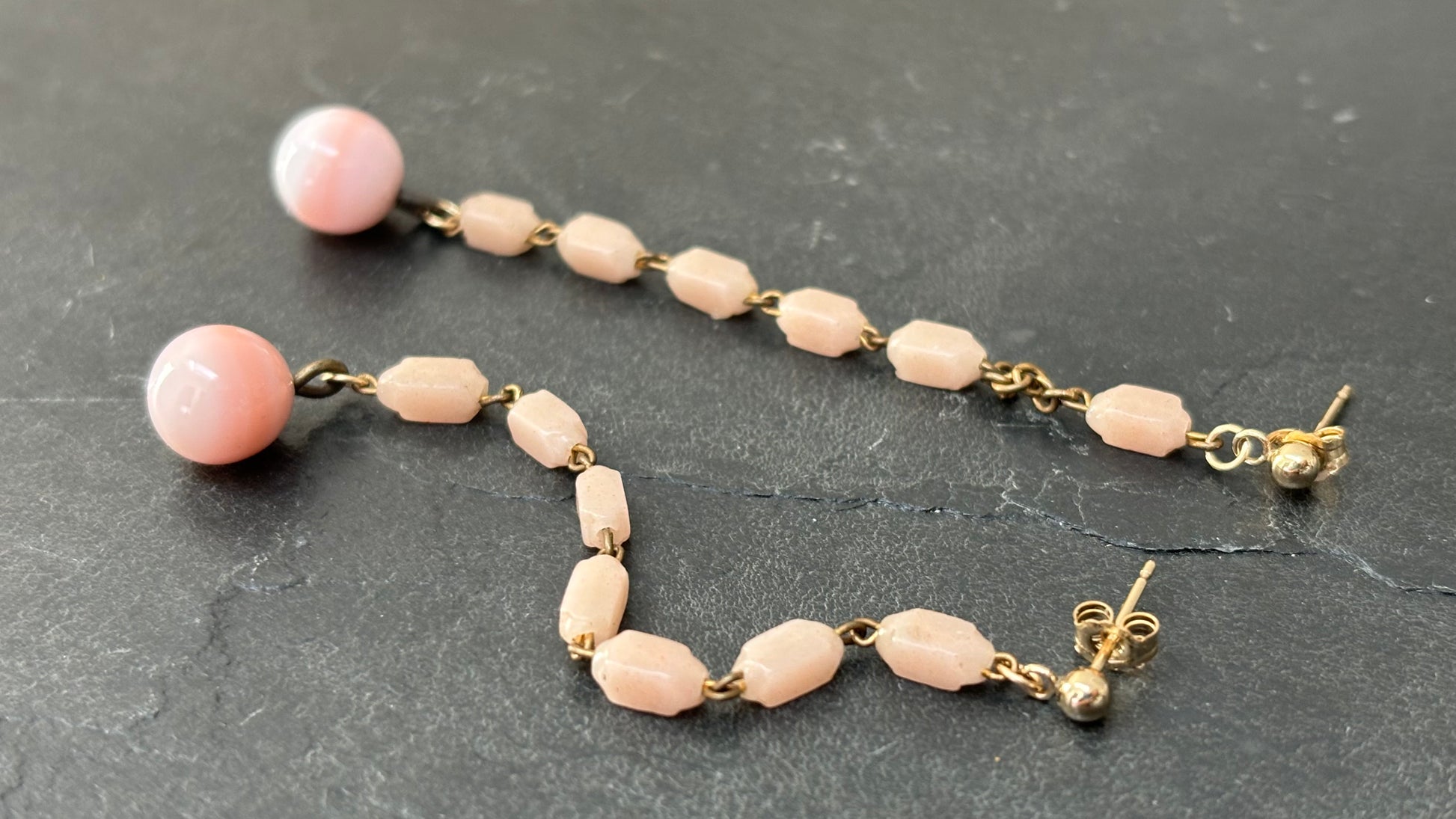 Pendants d’oreille en chapelet et perle en pâte de verre - blissparis