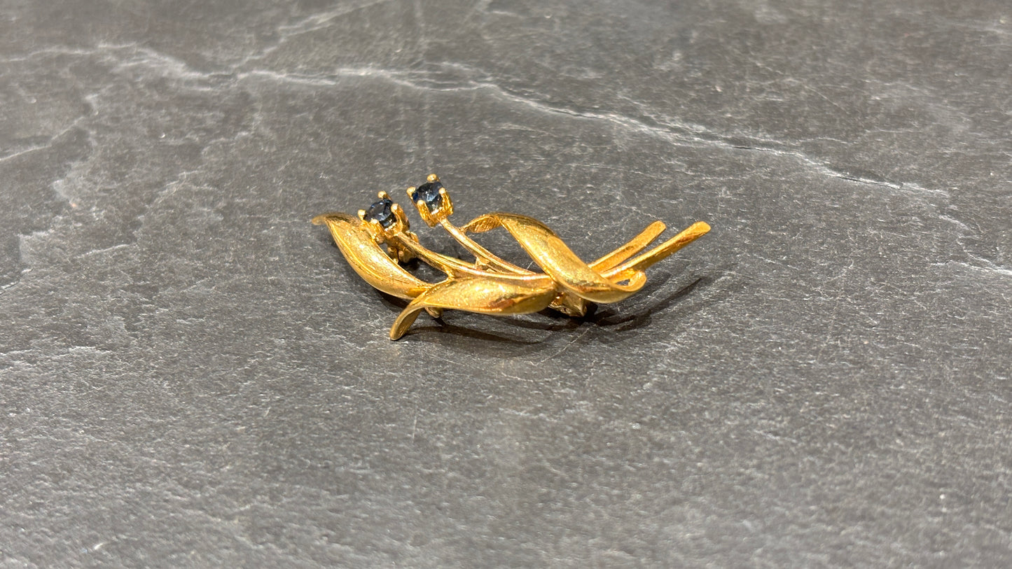 Broche année 50 plaquée or