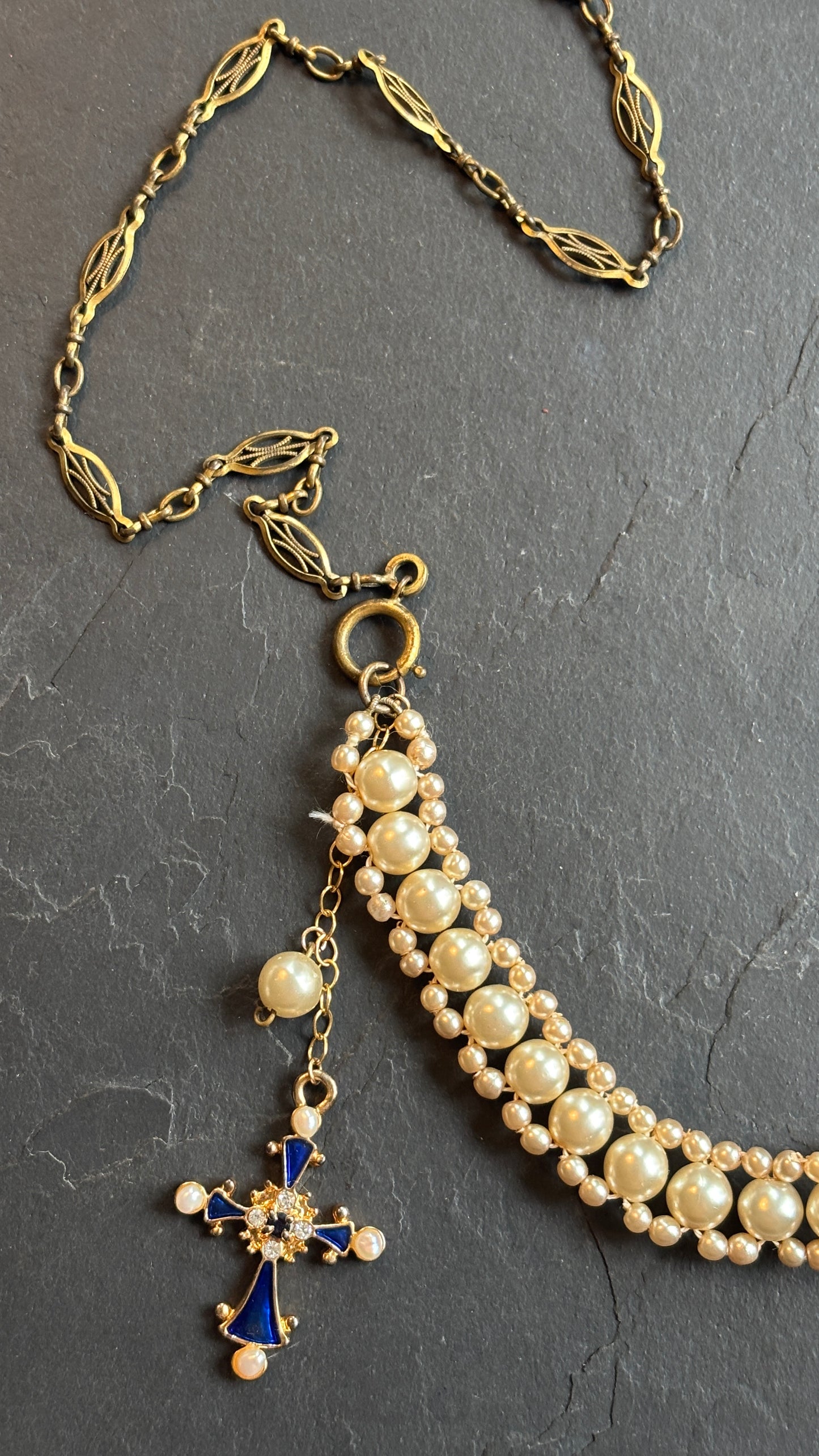 Sautoir de perles et chaîne filigrane - blissparis