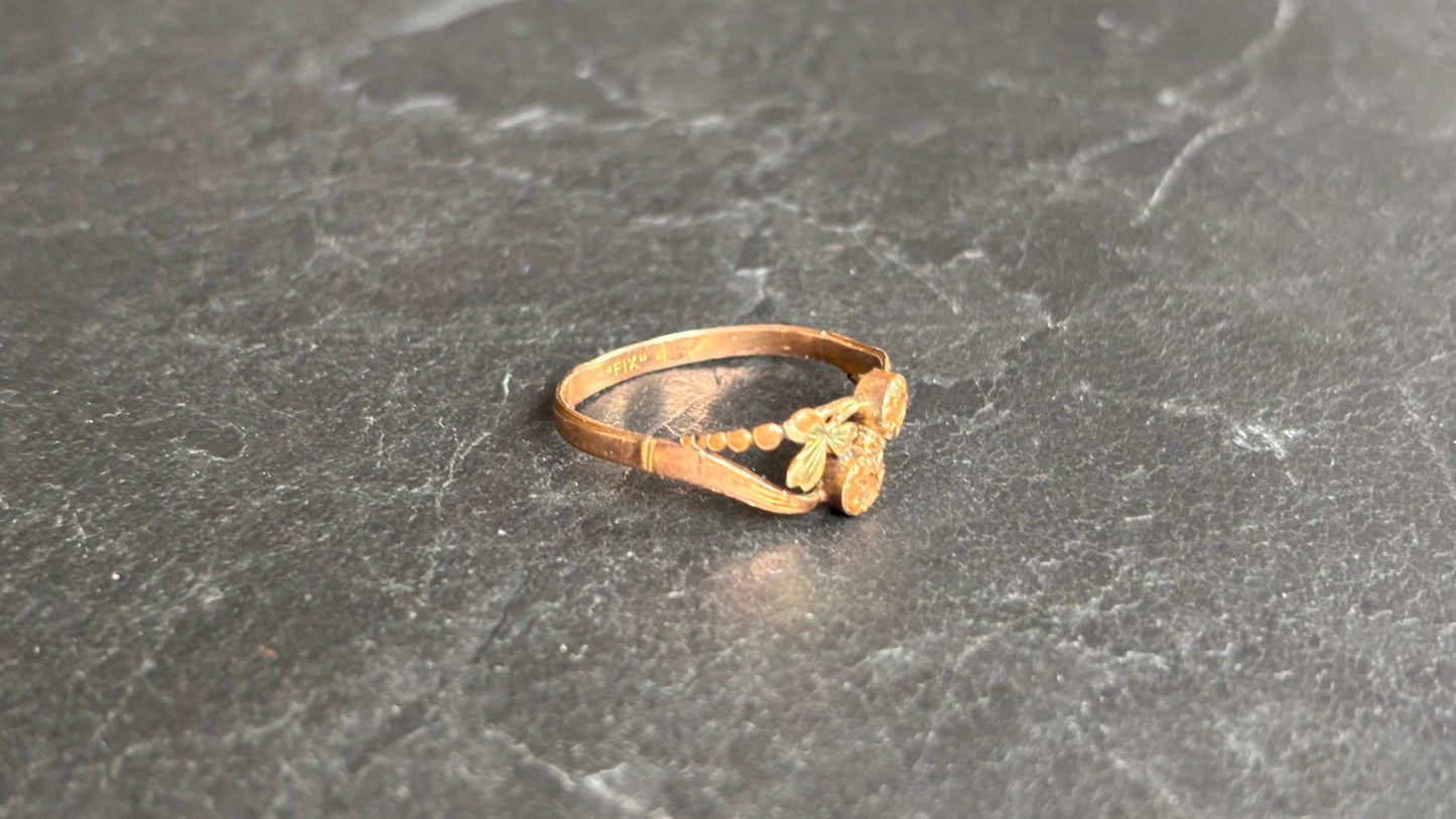 Fine bague Art Nouveau plaquée or