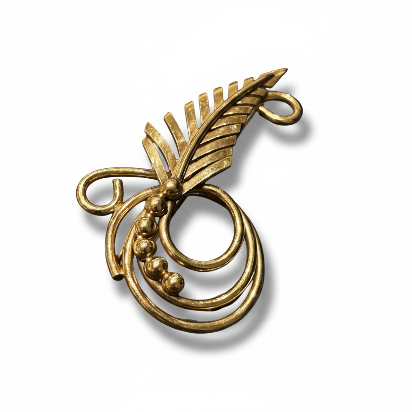 Broche années 20 plaquée or