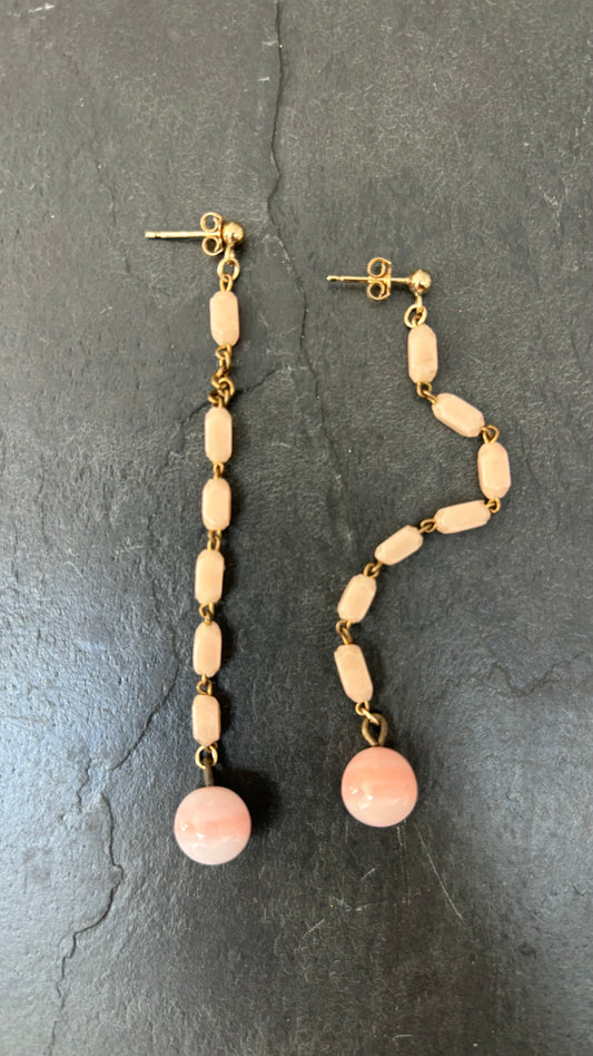 Pendants d’oreille en chapelet et perle en pâte de verre - blissparis