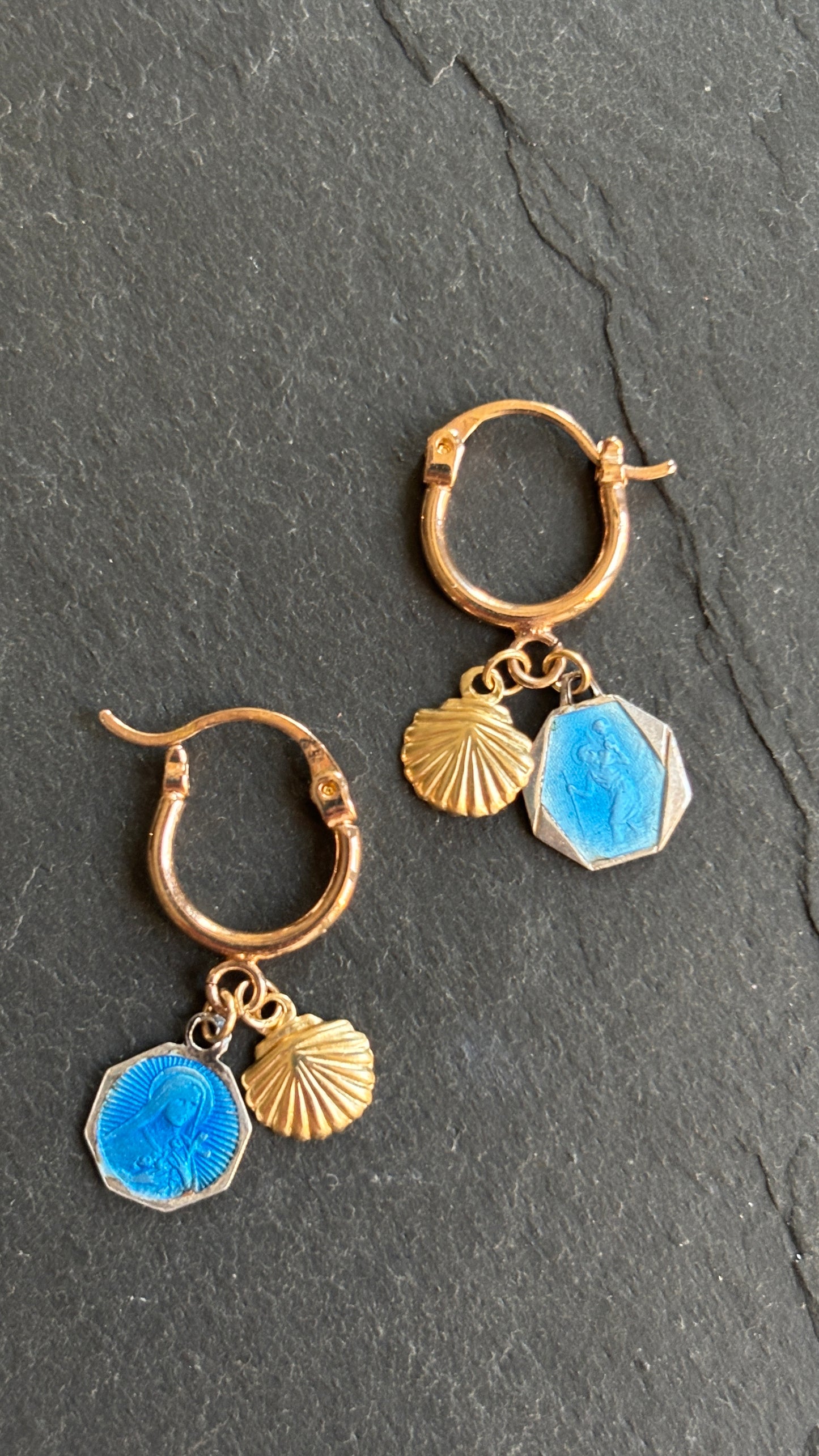 Mini créoles goldfilled et médailles - blissparis