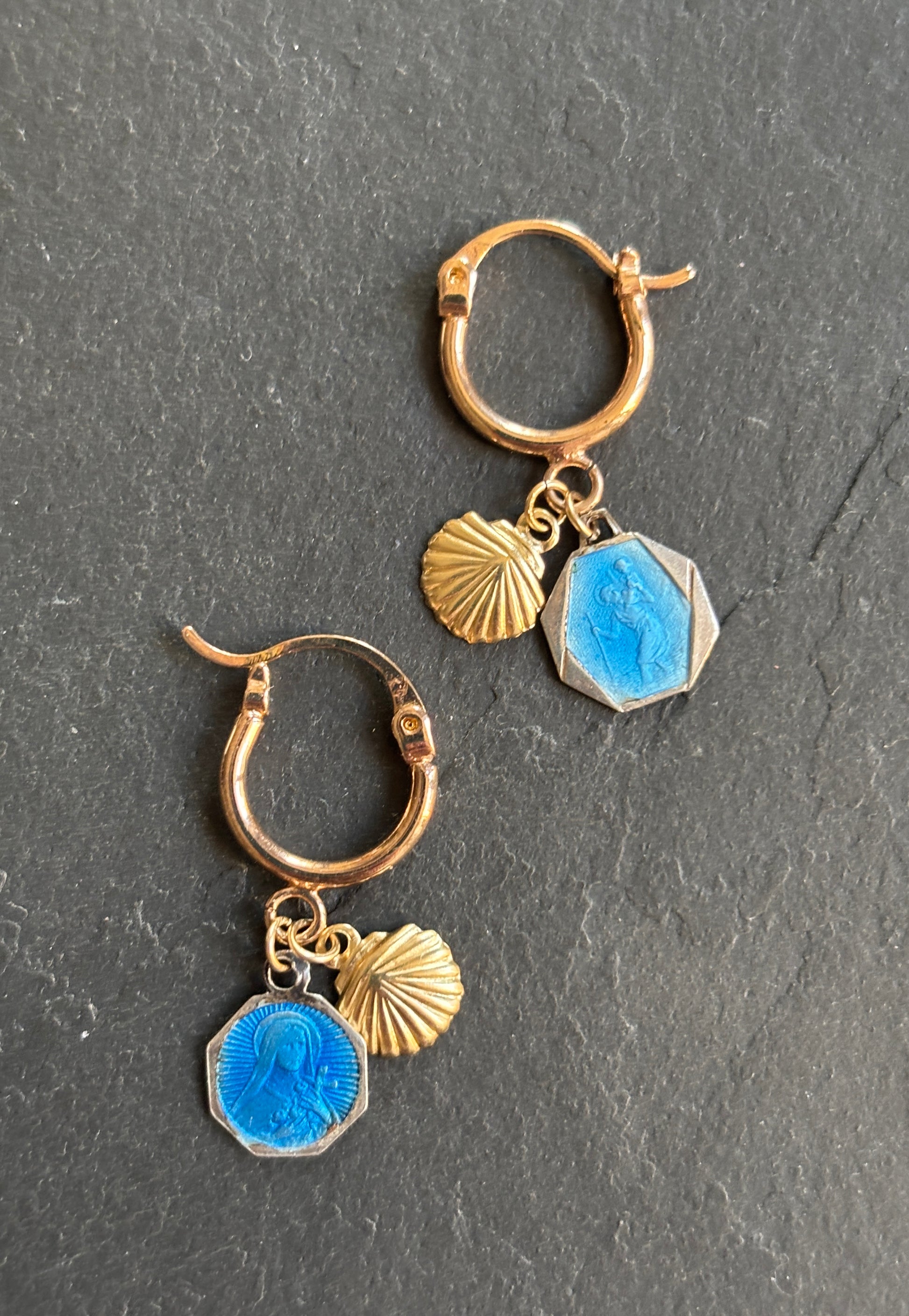 Mini créoles goldfilled et médailles - blissparis