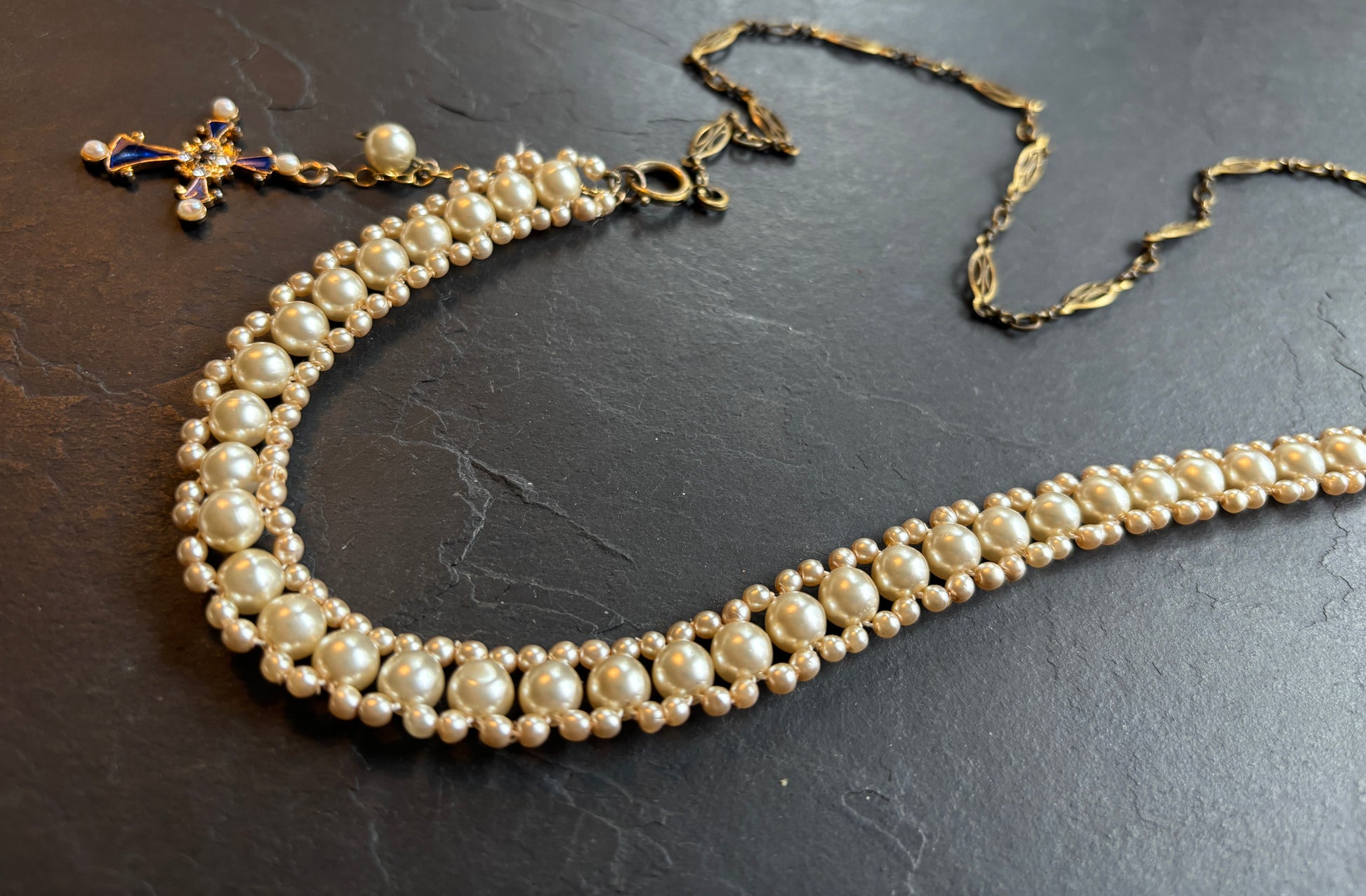 Sautoir de perles et chaîne filigrane - blissparis