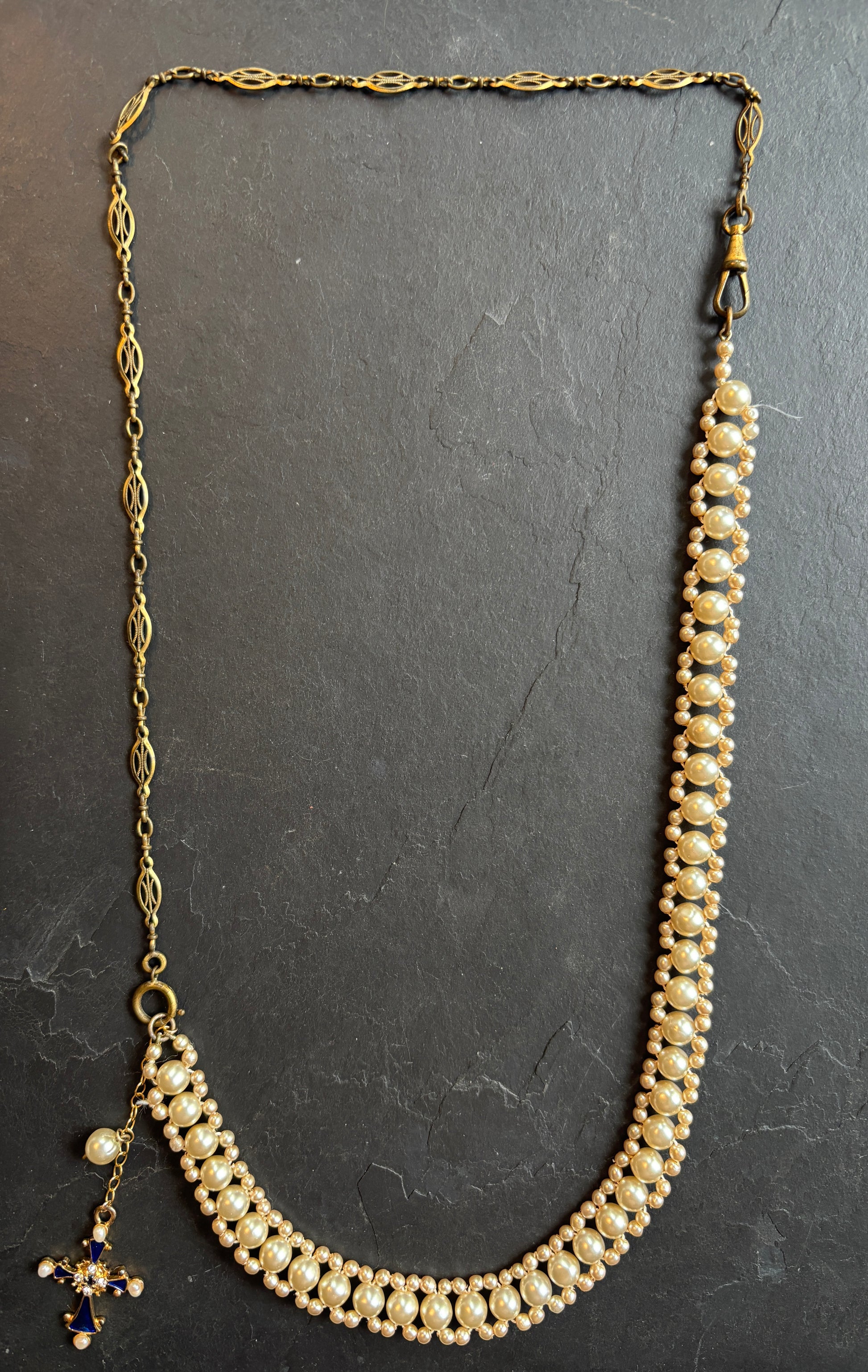 Sautoir de perles et chaîne filigrane - blissparis