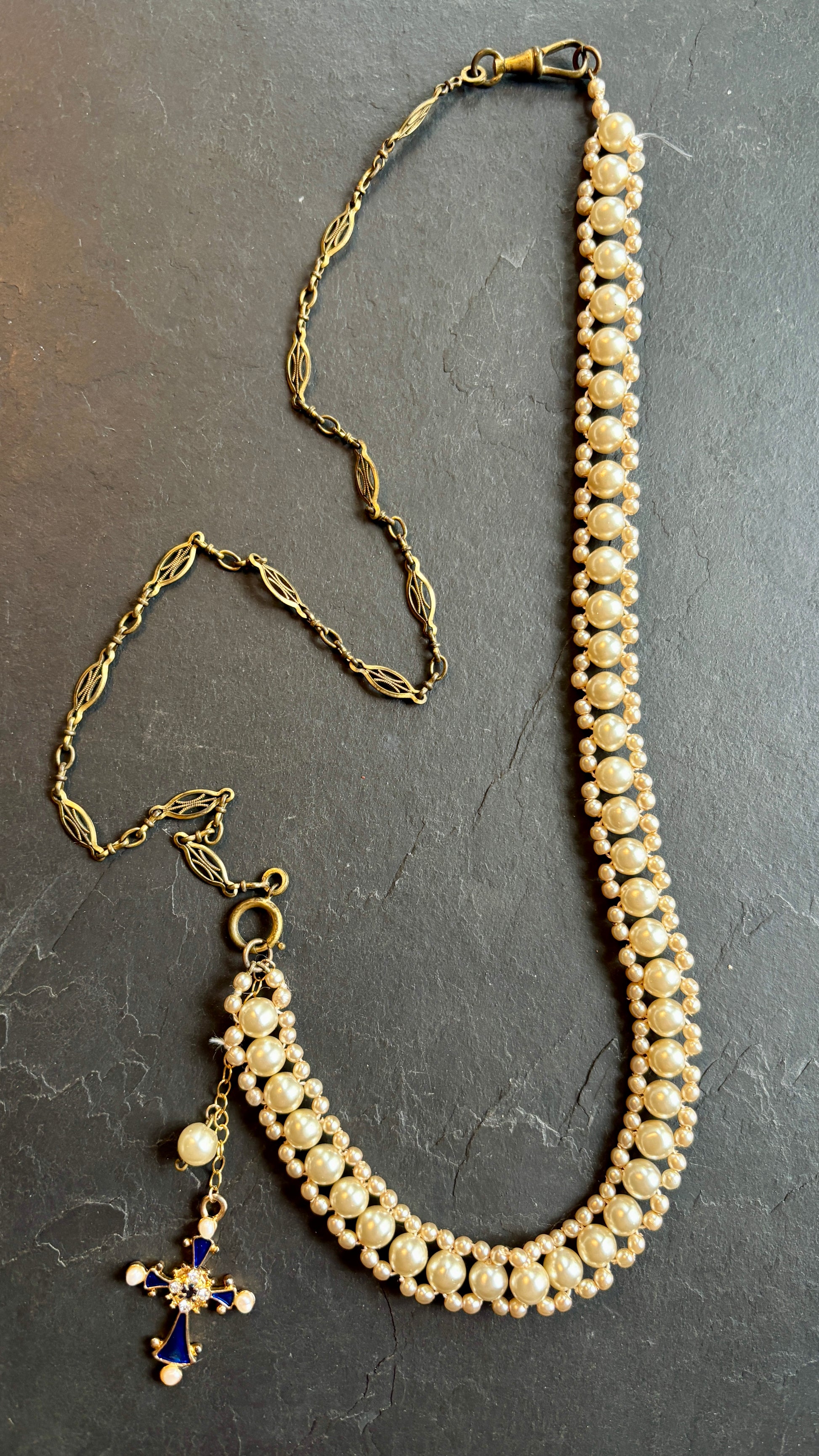 Sautoir de perles et chaîne filigrane - blissparis