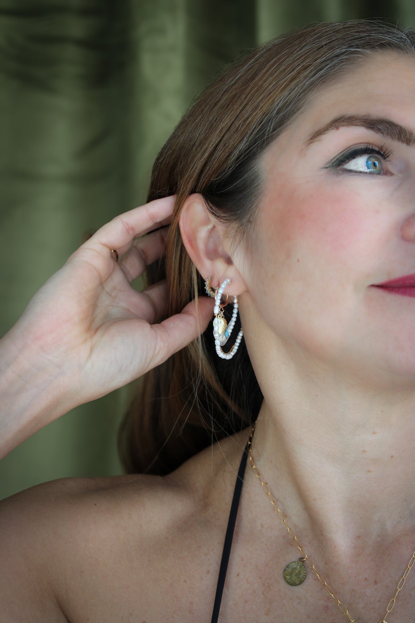 Larges créoles et perles - blissparis