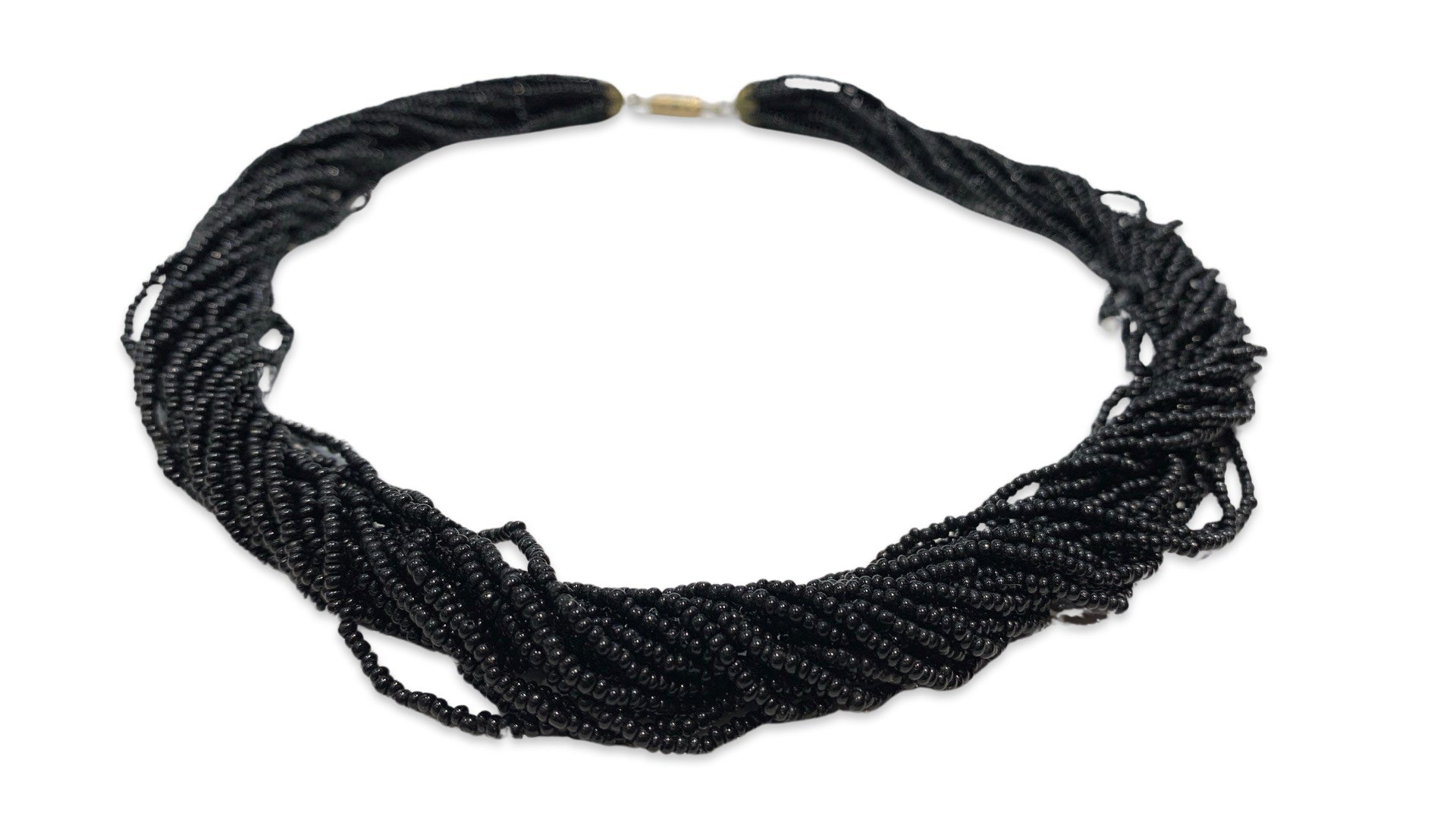 Collier torsadé noir - blissparis