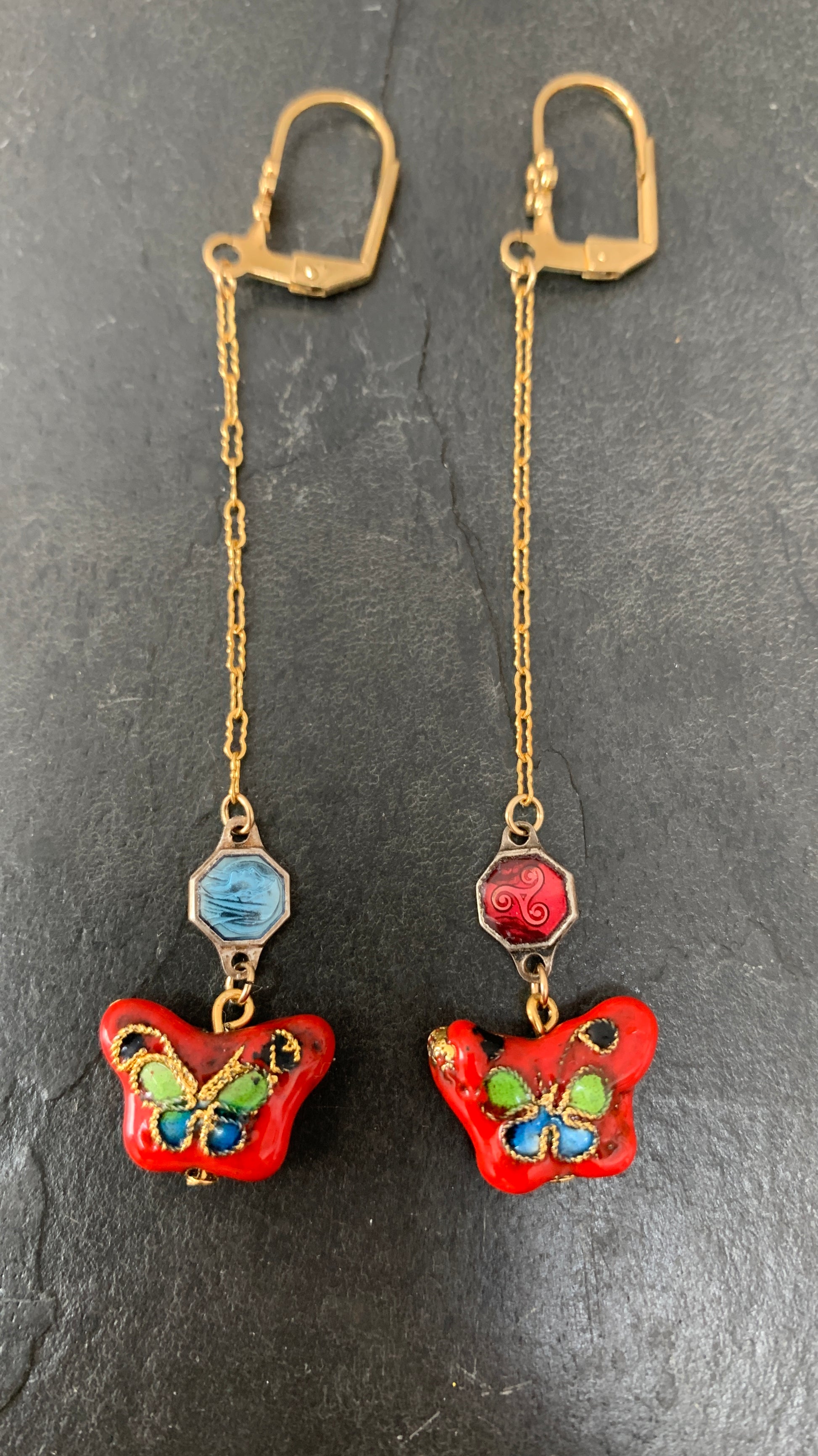 Pendants papillons émaillée, émaux bretons - blissparis