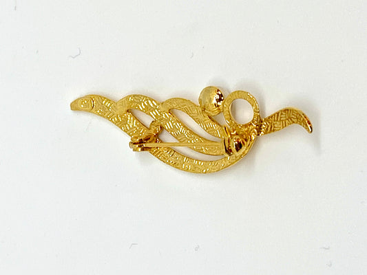 Broche vintage à volutes et perle - blissparis