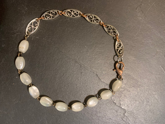 Bracelet chaîne filigrane et chapelet - blissparis