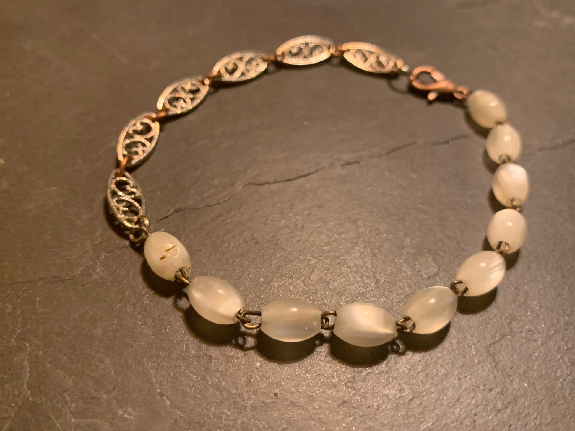 Bracelet chaîne filigrane et chapelet - blissparis